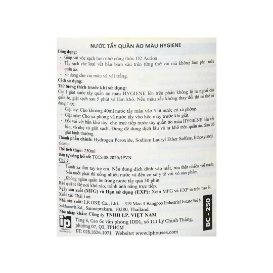 Nước Tẩy Quần Áo HyGiene
